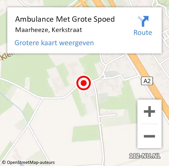 Locatie op kaart van de 112 melding: Ambulance Met Grote Spoed Naar Maarheeze, Kerkstraat op 29 april 2018 16:51