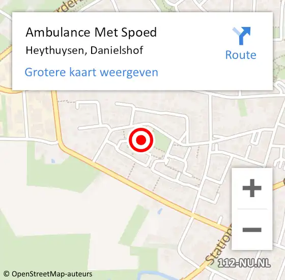 Locatie op kaart van de 112 melding: Ambulance Met Spoed Naar Heythuysen, Danielshof op 29 april 2018 17:07