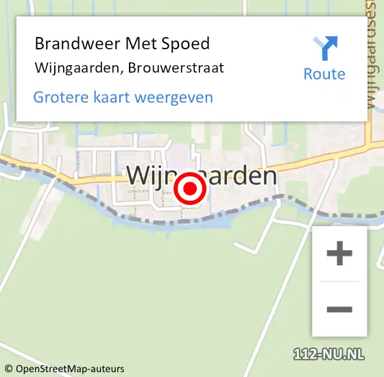 Locatie op kaart van de 112 melding: Brandweer Met Spoed Naar Wijngaarden, Brouwerstraat op 29 april 2018 18:24