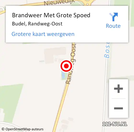 Locatie op kaart van de 112 melding: Brandweer Met Grote Spoed Naar Budel, Randweg-Oost op 29 april 2018 18:51