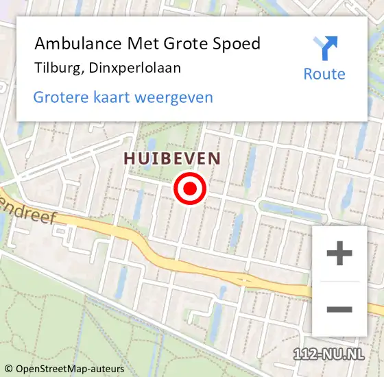 Locatie op kaart van de 112 melding: Ambulance Met Grote Spoed Naar Tilburg, Dinxperlolaan op 29 april 2018 18:53