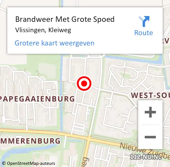 Locatie op kaart van de 112 melding: Brandweer Met Grote Spoed Naar Vlissingen, Kleiweg op 29 april 2018 19:28