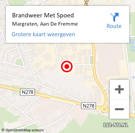 Locatie op kaart van de 112 melding: Brandweer Met Spoed Naar Margraten, Aan De Fremme op 29 april 2018 20:04