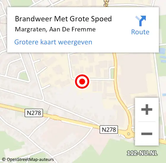 Locatie op kaart van de 112 melding: Brandweer Met Grote Spoed Naar Margraten, Aan De Fremme op 29 april 2018 20:05