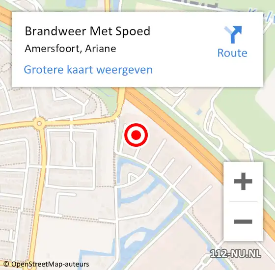 Locatie op kaart van de 112 melding: Brandweer Met Spoed Naar Amersfoort, Ariane op 29 april 2018 20:09