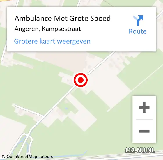 Locatie op kaart van de 112 melding: Ambulance Met Grote Spoed Naar Angeren, Kampsestraat op 29 april 2018 20:22