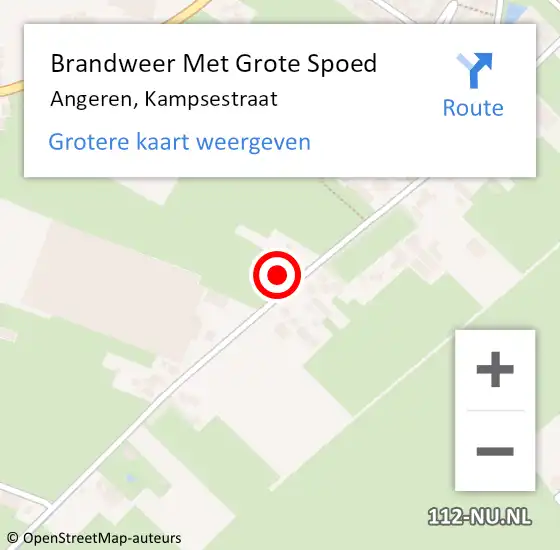 Locatie op kaart van de 112 melding: Brandweer Met Grote Spoed Naar Angeren, Kampsestraat op 29 april 2018 20:37