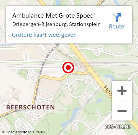 Locatie op kaart van de 112 melding: Ambulance Met Grote Spoed Naar Driebergen-Rijsenburg, Stationsweg op 29 april 2018 22:08