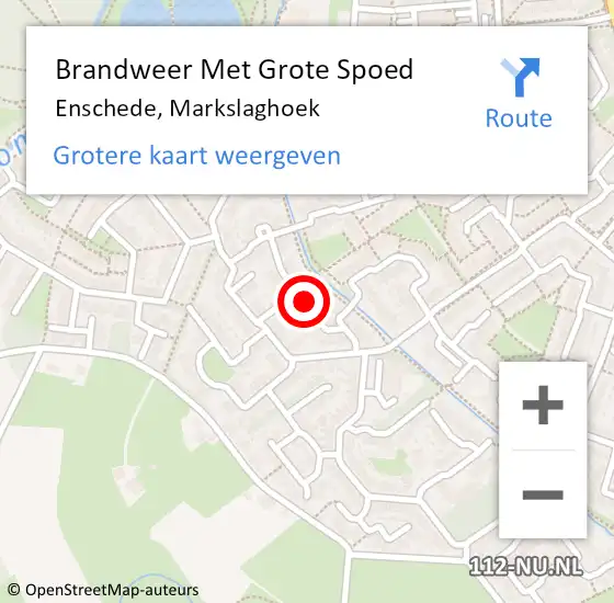 Locatie op kaart van de 112 melding: Brandweer Met Grote Spoed Naar Enschede, Markslaghoek op 29 april 2018 23:23