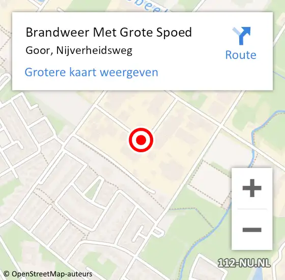 Locatie op kaart van de 112 melding: Brandweer Met Grote Spoed Naar Goor, Nijverheidsweg op 30 april 2018 01:49