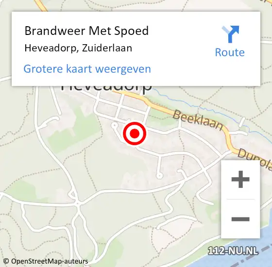 Locatie op kaart van de 112 melding: Brandweer Met Spoed Naar Heveadorp, Zuiderlaan op 30 april 2018 01:51