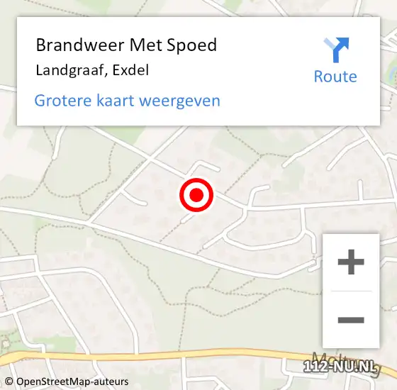 Locatie op kaart van de 112 melding: Brandweer Met Spoed Naar Landgraaf, Exdel op 30 april 2018 01:58