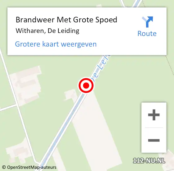 Locatie op kaart van de 112 melding: Brandweer Met Grote Spoed Naar Witharen, De Leiding op 30 april 2018 03:19