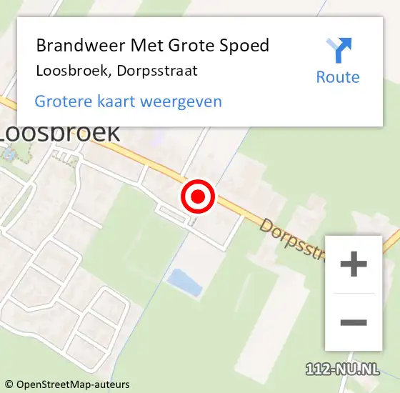 Locatie op kaart van de 112 melding: Brandweer Met Grote Spoed Naar Loosbroek, Dorpsstraat op 30 april 2018 03:52