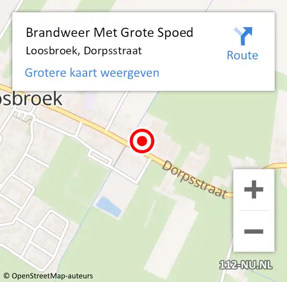 Locatie op kaart van de 112 melding: Brandweer Met Grote Spoed Naar Loosbroek, Dorpsstraat op 30 april 2018 03:54