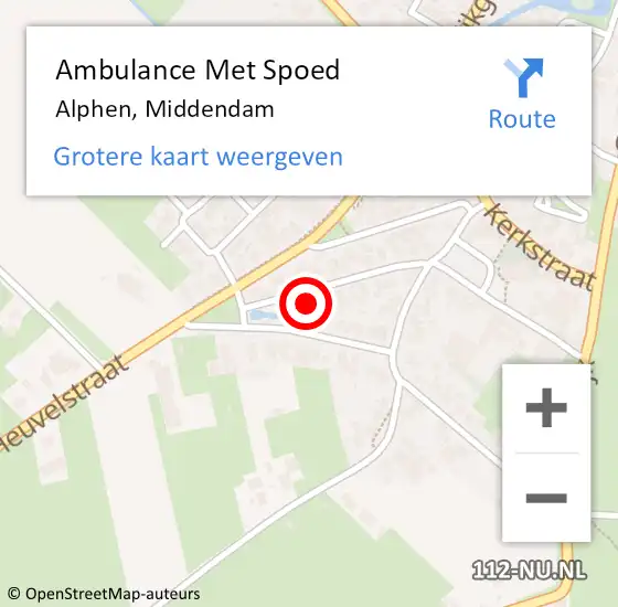 Locatie op kaart van de 112 melding: Ambulance Met Spoed Naar Alphen, Middendam op 30 april 2018 06:07