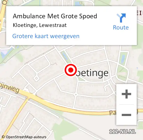 Locatie op kaart van de 112 melding: Ambulance Met Grote Spoed Naar Kloetinge, Lewestraat op 30 april 2018 08:26