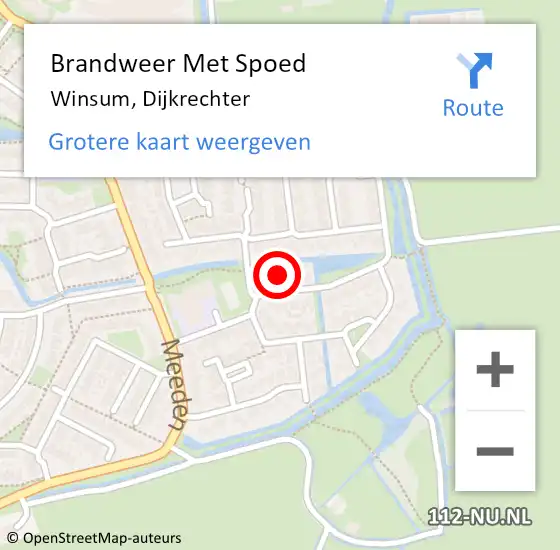 Locatie op kaart van de 112 melding: Brandweer Met Spoed Naar Winsum, Dijkrechter op 30 april 2018 08:36