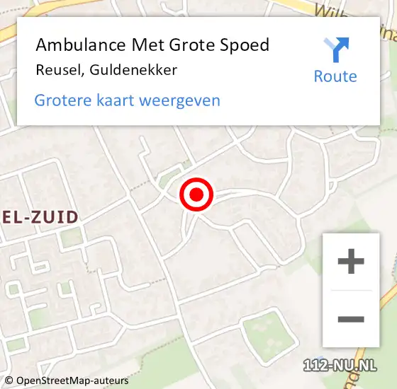 Locatie op kaart van de 112 melding: Ambulance Met Grote Spoed Naar Reusel, Guldenekker op 30 april 2018 08:42