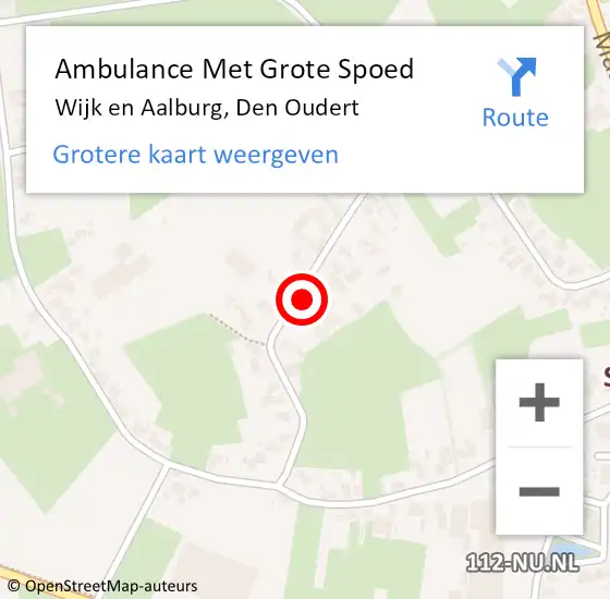 Locatie op kaart van de 112 melding: Ambulance Met Grote Spoed Naar Wijk en Aalburg, Den Oudert op 30 april 2018 09:13