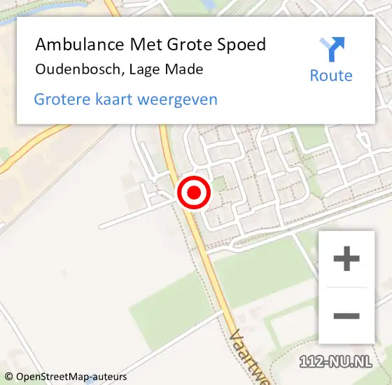 Locatie op kaart van de 112 melding: Ambulance Met Grote Spoed Naar Oudenbosch, Lage Made op 23 februari 2014 20:04