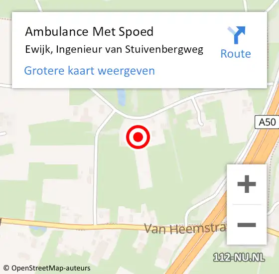 Locatie op kaart van de 112 melding: Ambulance Met Spoed Naar Ewijk, Ingenieur van Stuivenbergweg op 30 april 2018 09:59