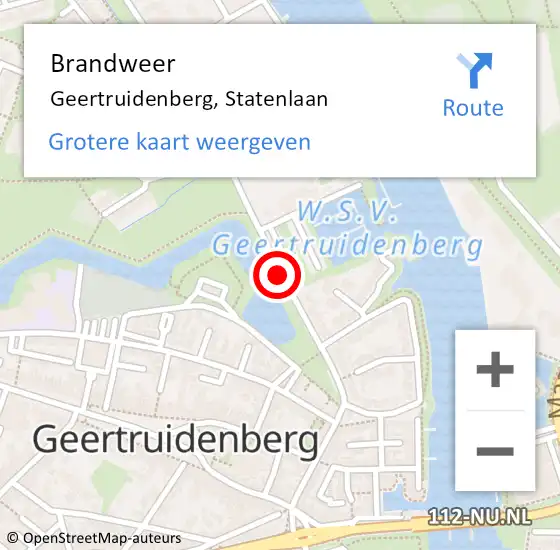 Locatie op kaart van de 112 melding: Brandweer Geertruidenberg, Statenlaan op 30 april 2018 11:20