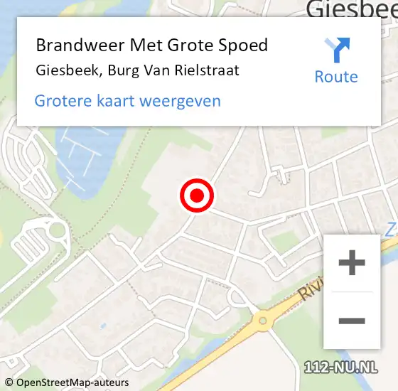 Locatie op kaart van de 112 melding: Brandweer Met Grote Spoed Naar Giesbeek, Burg Van Rielstraat op 30 april 2018 11:47