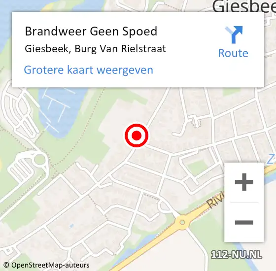 Locatie op kaart van de 112 melding: Brandweer Geen Spoed Naar Giesbeek, Burg Van Rielstraat op 30 april 2018 11:50