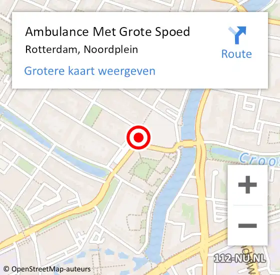 Locatie op kaart van de 112 melding: Ambulance Met Grote Spoed Naar Rotterdam, Noordplein op 30 april 2018 12:09