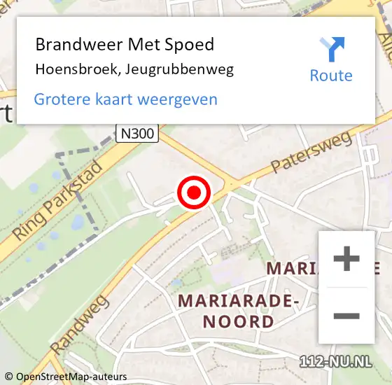 Locatie op kaart van de 112 melding: Brandweer Met Spoed Naar Hoensbroek, Jeugrubbenweg op 30 april 2018 15:17