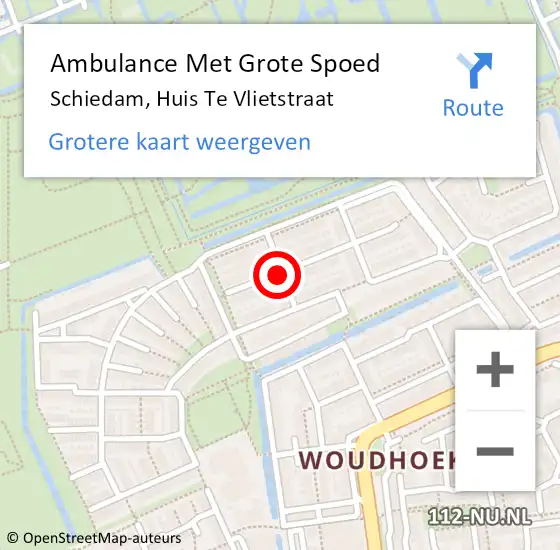 Locatie op kaart van de 112 melding: Ambulance Met Grote Spoed Naar Schiedam, Huis Te Vlietstraat op 30 april 2018 16:31