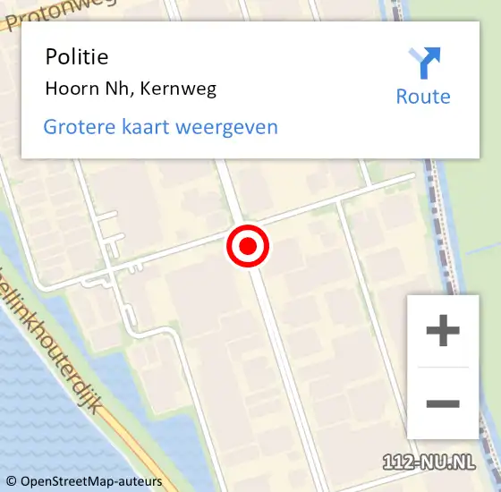 Locatie op kaart van de 112 melding: Politie Hoorn Nh, Kernweg op 30 april 2018 16:38