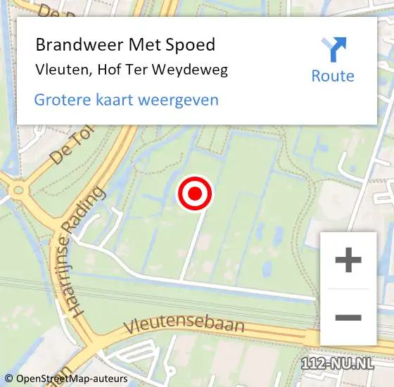 Locatie op kaart van de 112 melding: Brandweer Met Spoed Naar Vleuten, Hof Ter Weydeweg op 30 april 2018 20:02