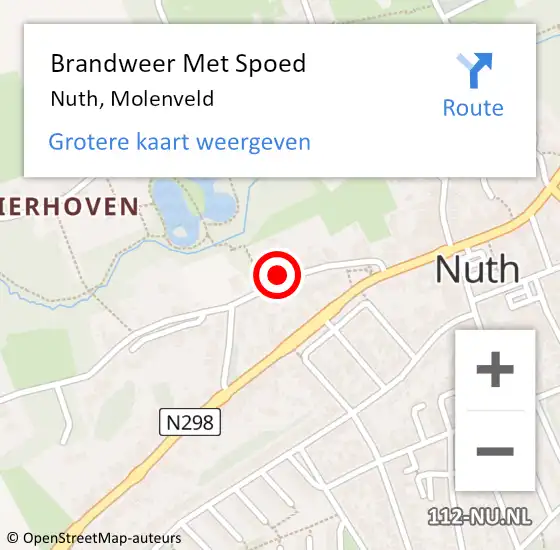 Locatie op kaart van de 112 melding: Brandweer Met Spoed Naar Nuth, Molenveld op 30 april 2018 20:14