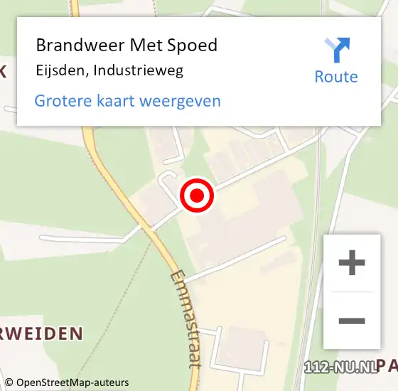 Locatie op kaart van de 112 melding: Brandweer Met Spoed Naar Eijsden, Industrieweg op 30 april 2018 20:49