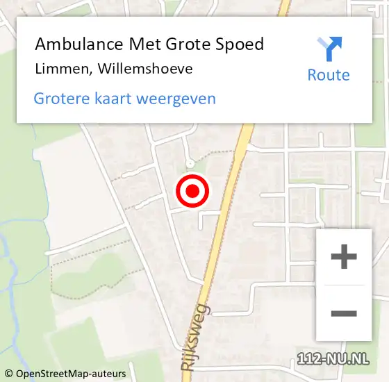 Locatie op kaart van de 112 melding: Ambulance Met Grote Spoed Naar Limmen, Willemshoeve op 30 april 2018 23:21