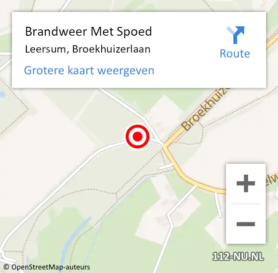 Locatie op kaart van de 112 melding: Brandweer Met Spoed Naar Leersum, Broekhuizerlaan op 1 mei 2018 05:21