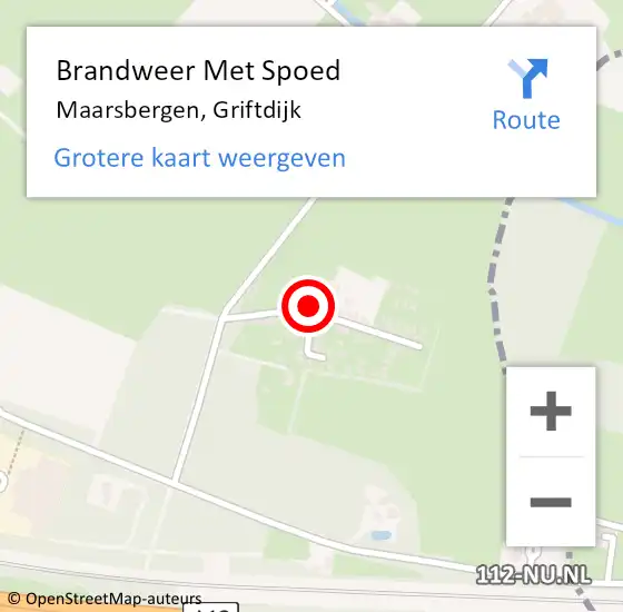 Locatie op kaart van de 112 melding: Brandweer Met Spoed Naar Maarsbergen, Griftdijk op 1 mei 2018 06:26