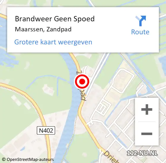 Locatie op kaart van de 112 melding: Brandweer Geen Spoed Naar Maarssen, Zandpad op 1 mei 2018 09:23