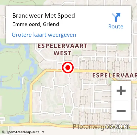 Locatie op kaart van de 112 melding: Brandweer Met Spoed Naar Emmeloord, Griend op 1 mei 2018 09:45