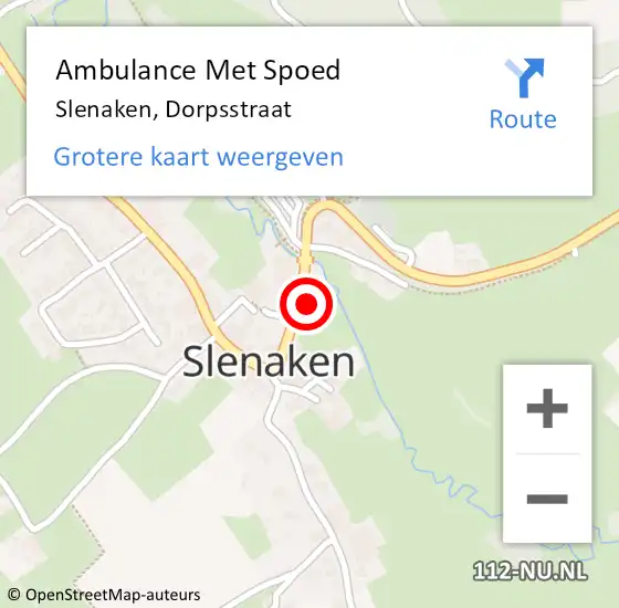 Locatie op kaart van de 112 melding: Ambulance Met Spoed Naar Slenaken, Dorpsstraat op 23 februari 2014 22:42