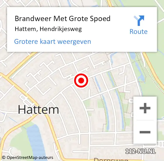 Locatie op kaart van de 112 melding: Brandweer Met Grote Spoed Naar Hattem, Hendrikjesweg op 1 mei 2018 10:09