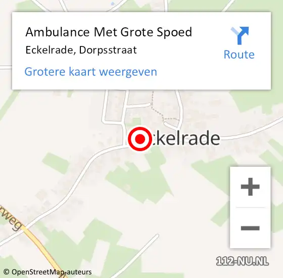 Locatie op kaart van de 112 melding: Ambulance Met Grote Spoed Naar Eckelrade, Dorpsstraat op 23 februari 2014 22:44