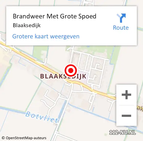 Locatie op kaart van de 112 melding: Brandweer Met Grote Spoed Naar Blaaksedijk op 23 februari 2014 22:46