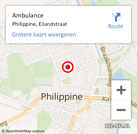 Locatie op kaart van de 112 melding: Ambulance Philippine, Eilandstraat op 1 mei 2018 11:13