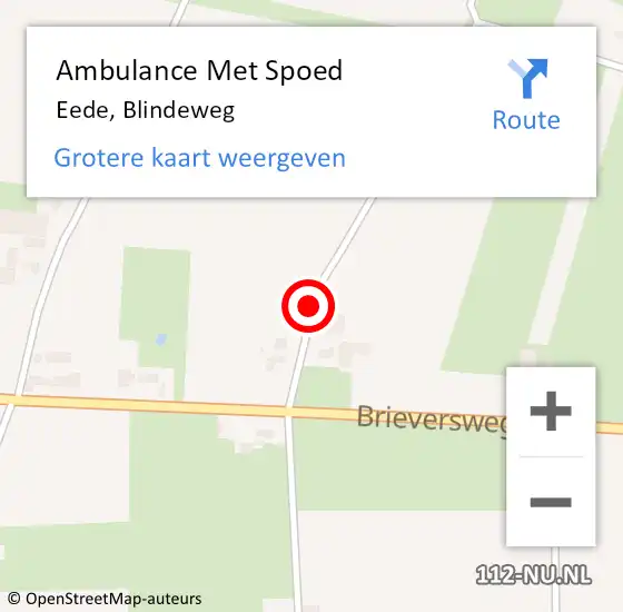 Locatie op kaart van de 112 melding: Ambulance Met Spoed Naar Eede, Blindeweg op 1 mei 2018 11:25