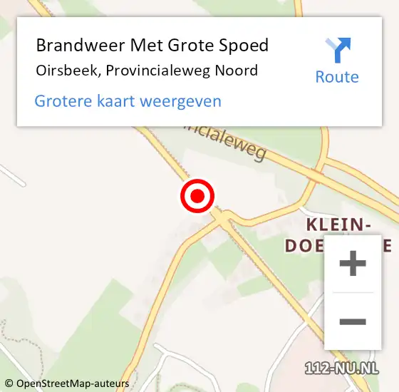 Locatie op kaart van de 112 melding: Brandweer Met Grote Spoed Naar Doenrade, Provincialeweg Noord op 1 mei 2018 11:56