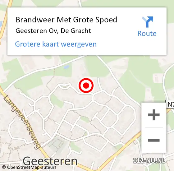 Locatie op kaart van de 112 melding: Brandweer Met Grote Spoed Naar Geesteren Ov, De Gracht op 23 februari 2014 23:10