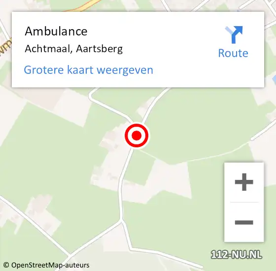 Locatie op kaart van de 112 melding: Ambulance Achtmaal, Aartsberg op 1 mei 2018 13:44